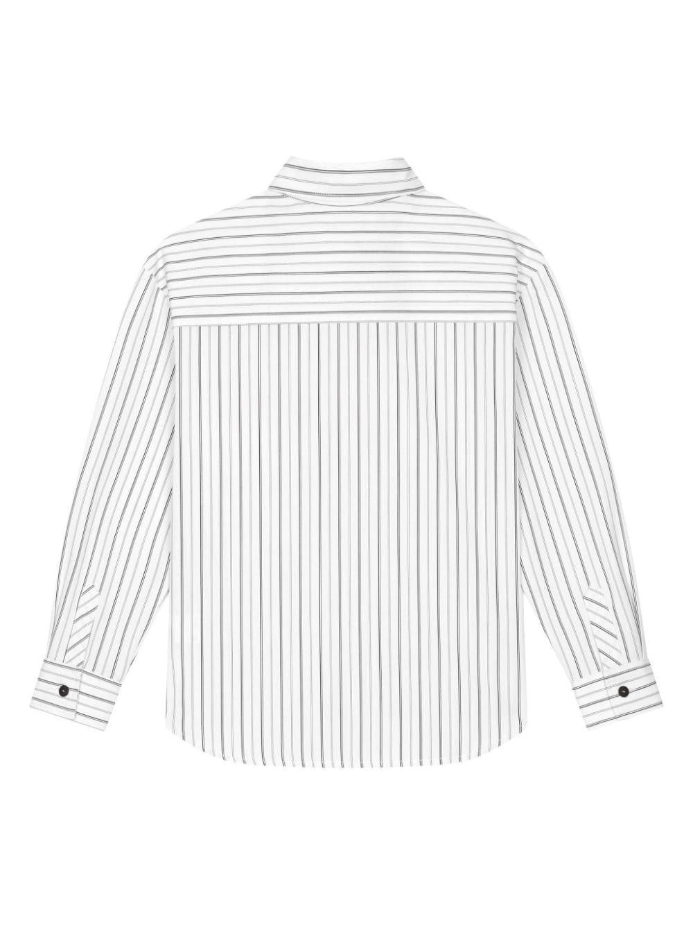 Camicia a righe con applicazione per bambino Dolce & Gabbana Kids bianco con trama popeline - Rubino Kids