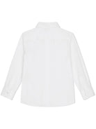 Camicia con placca logo per bambino Dolce & Gabbana Kids bianco con colletto classico - Rubino Kids
