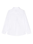 Camicia con ricamo per bambina Il Gufo bianco con colletto classico - Rubino Kids