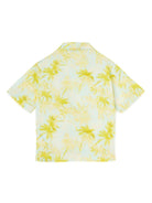 Camicia con stampa per bambino Palm Angels Kids verde con chiusura con abbottonatura - Rubino Kids