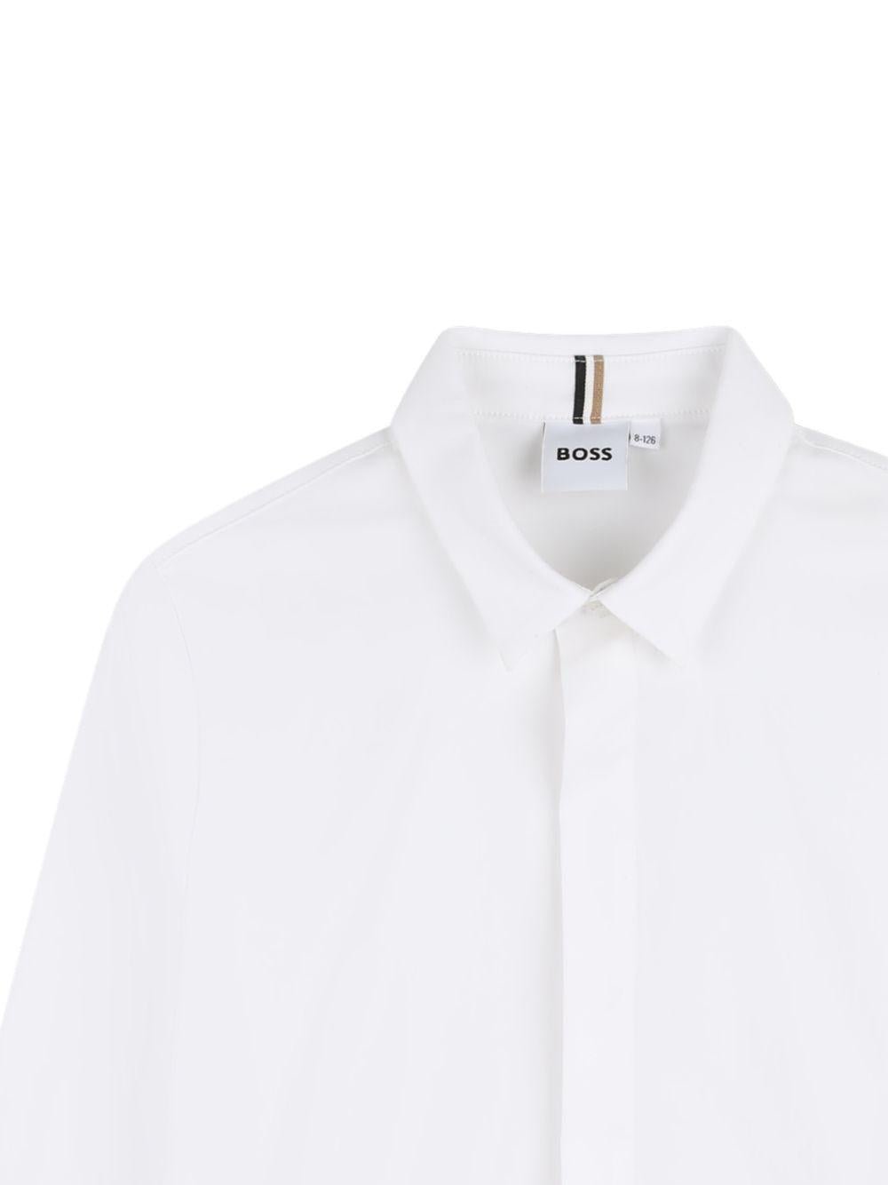 Camicia da bambino Boss Kids bianca a maniche lunghe - Rubino Kids