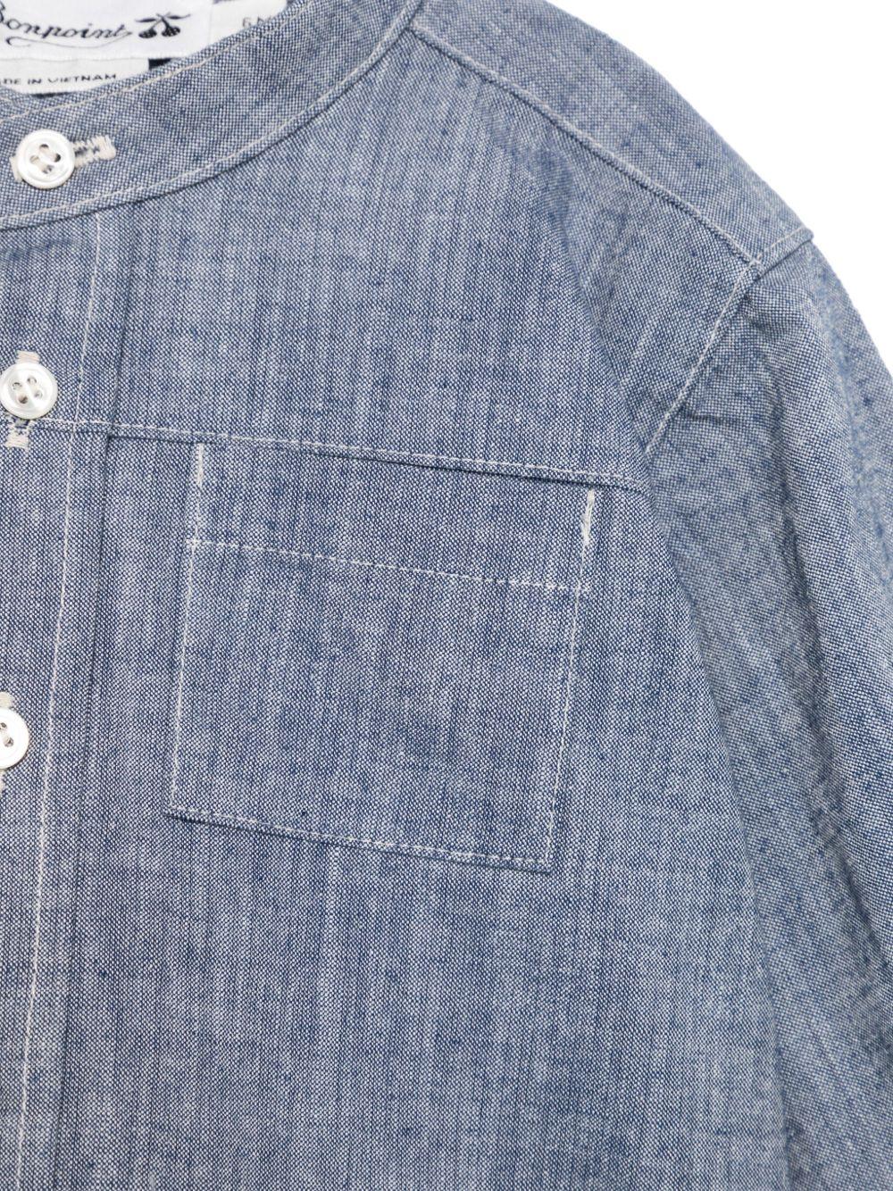 Camicia Eustace per neonata Bonpoint blu con tasca sul petto - Rubino Kids