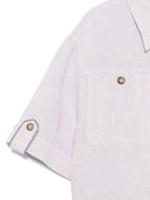 Camicia in lurex per bambina Brunello Cucinello Kids lilla con risvolti - Rubino Kids