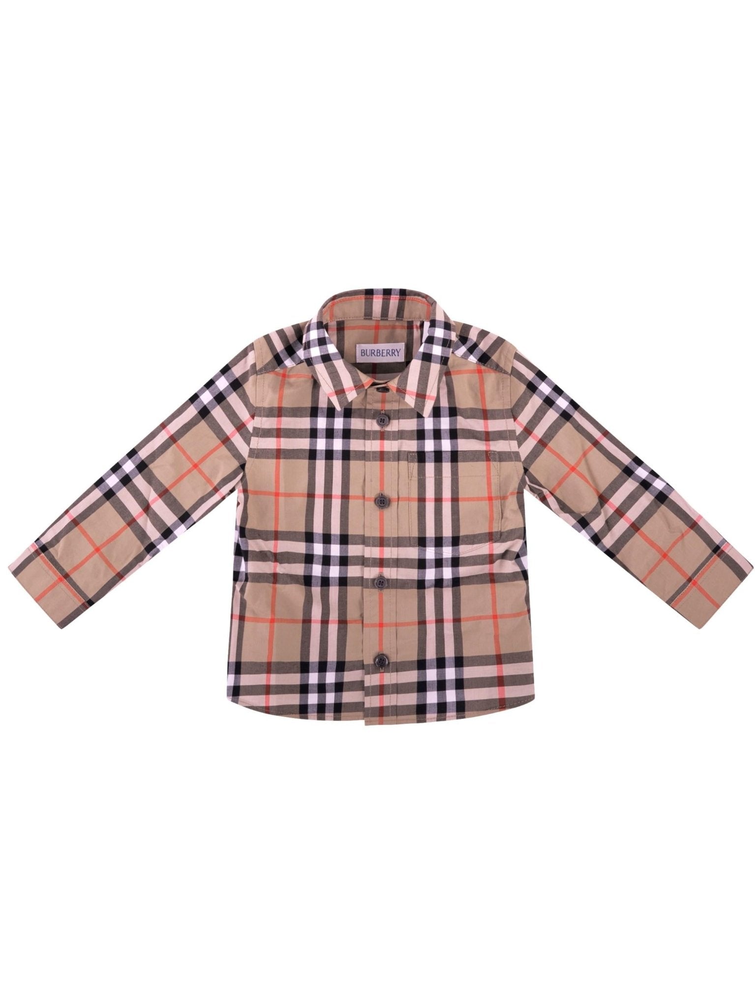 Camicia neonato Burberry Kids beige a quadri - Rubino Kids