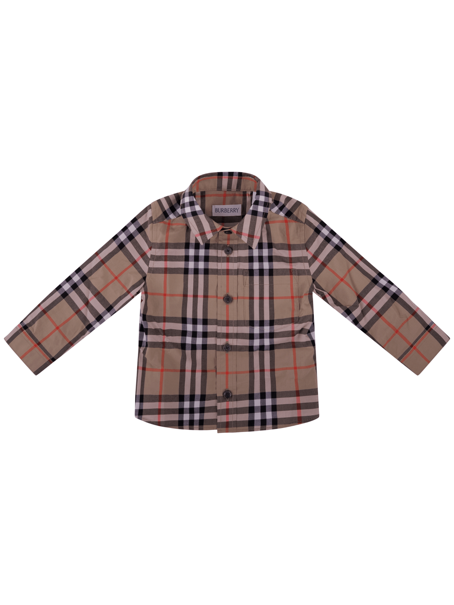 Camicia neonato Burberry Kids beige a quadri - Rubino Kids