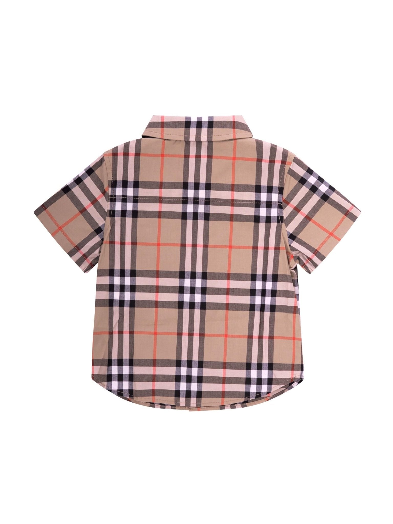 Camicia neonato Burberry Kids beige con motivo a quadri - Rubino Kids