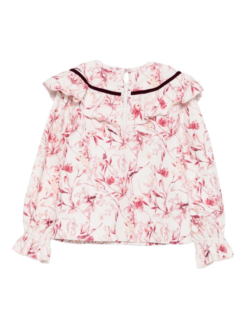 Camicia per bambina A'lapage rosa stampa floreale - Rubino Kids