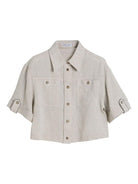 Camicia per bambina Brunello Cucinelli Kids beige con glitter - Rubino Kids