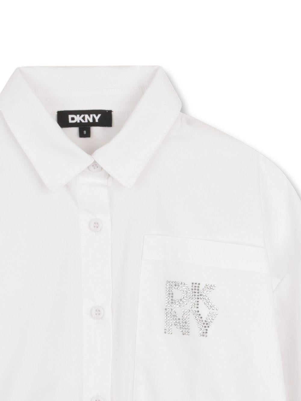 Camicia per bambina Dkny Kids bianca con logo - Rubino Kids