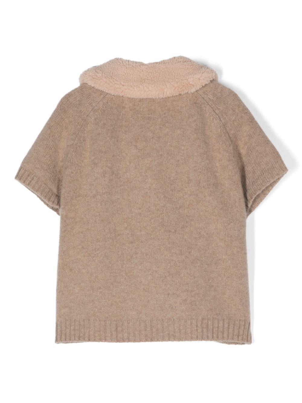 Camicia per bambina Donsje marrone con chiusura doppiopetto - Rubino Kids