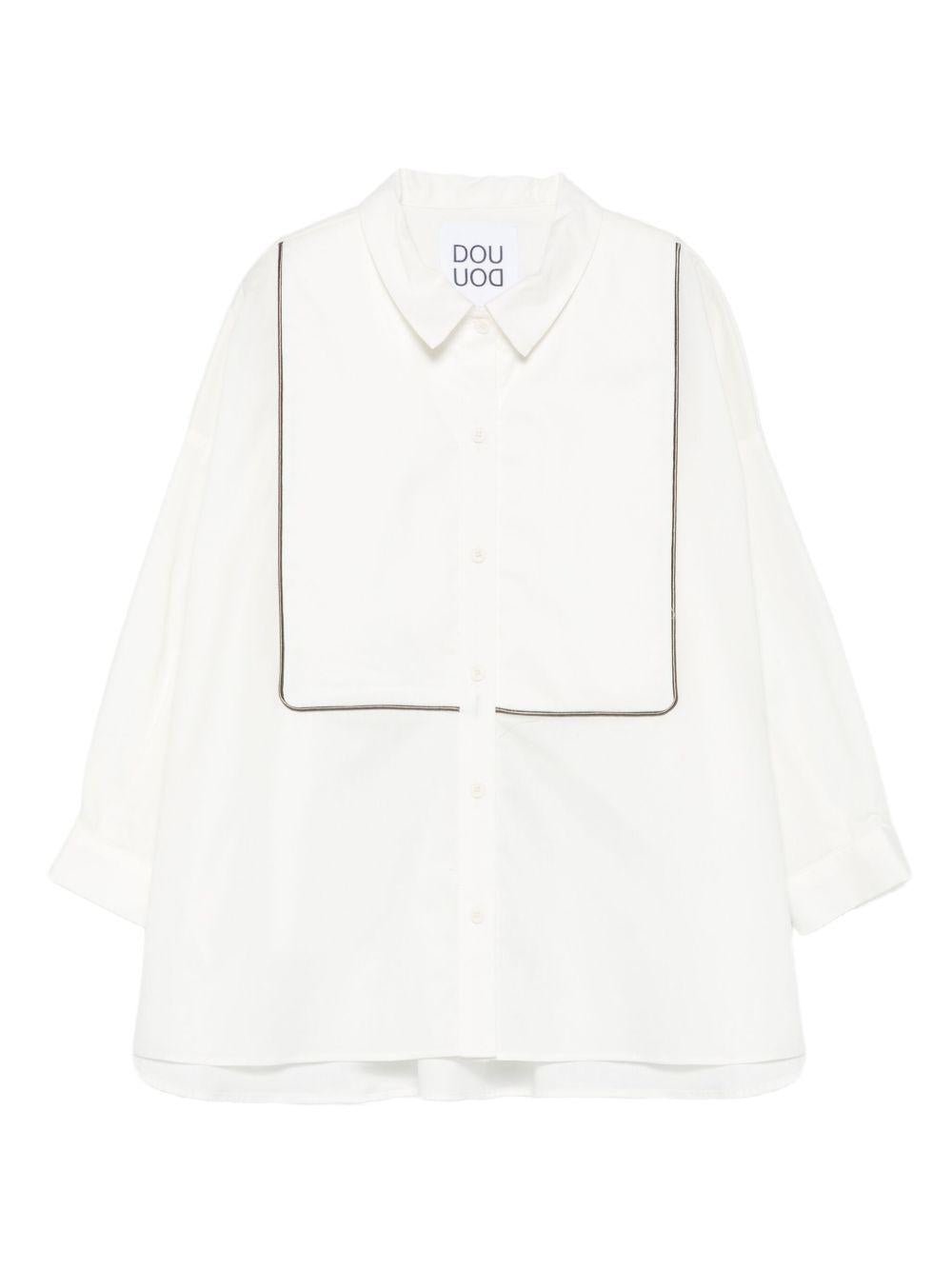 Camicia per bambina Douuod Kids bianca con bordino classico - Rubino Kids