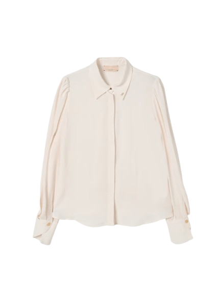Camicia per bambina Elisabetta Franchi La Mia Bambina beige con colletto classico - Rubino Kids