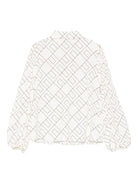 Camicia per bambina Elisabetta Franchi La Mia Bambina bianca con stampa geometrica - Rubino Kids