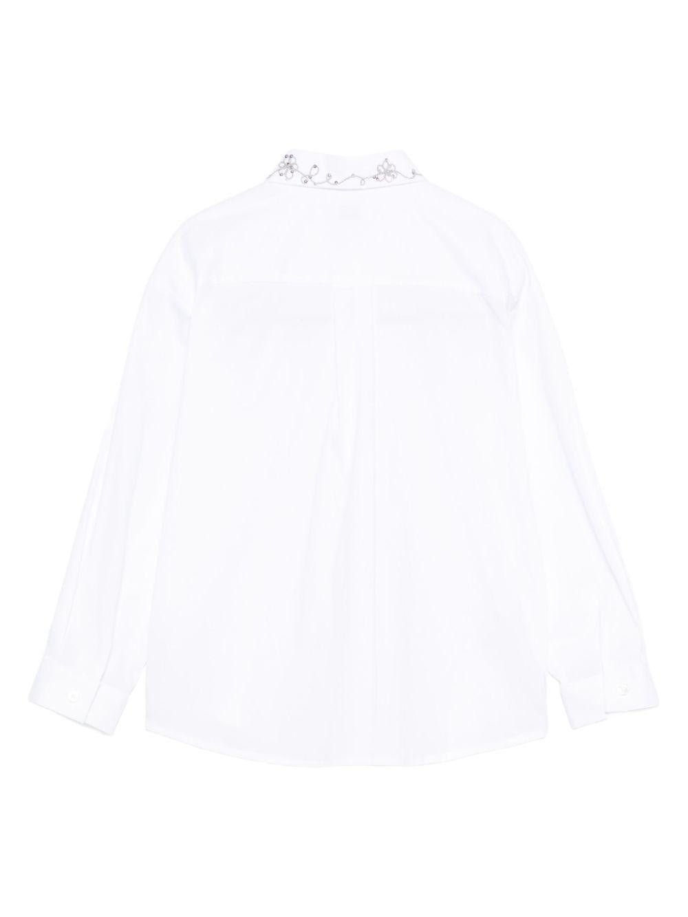 Camicia per bambina Il Gufo bianca con colletto ricamato - Rubino Kids