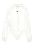 Camicia per bambina Monnalisa bianca con polsini con abbottonatura - Rubino Kids