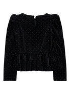 Camicia per bambina Monnalisa nero a pois - Rubino Kids