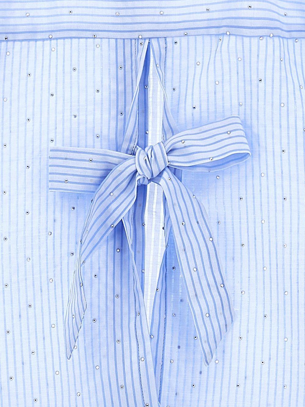 Camicia per bambina Philosophy di Lorenzo Serafini Kids azzurra con design a righe - Rubino Kids