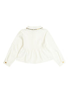 Camicia per bambina Versace Kids bianco con colletto alla Peter Pan - Rubino Kids