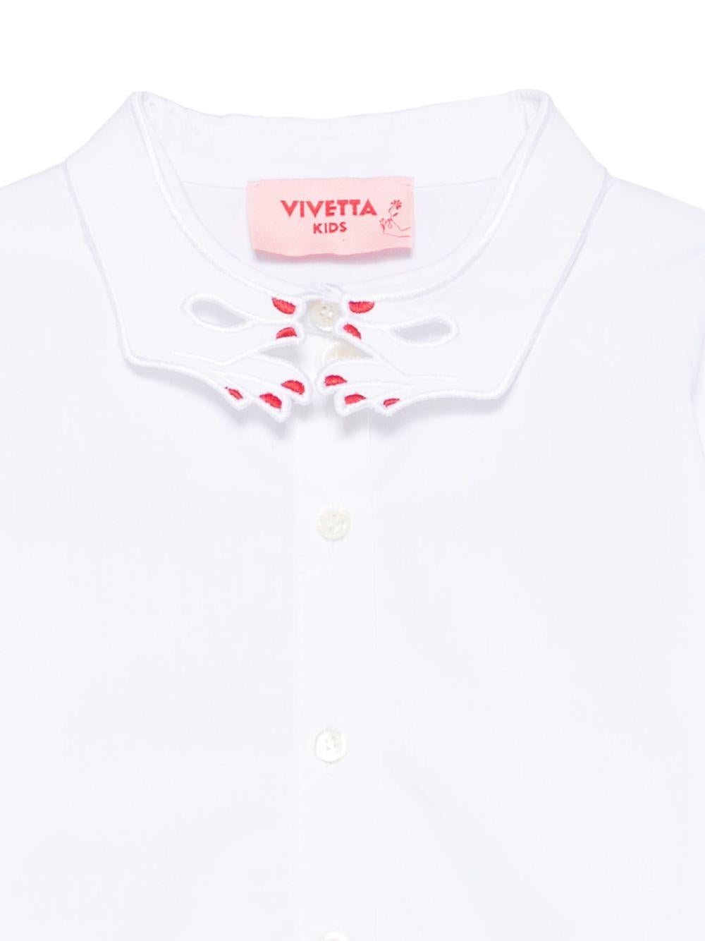 Camicia per bambina Vivetta bianco con design ricamato - Rubino Kids