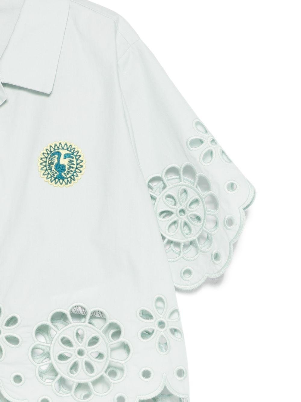 Camicia per bambina Zimmermann Kids verde con dettagli traforati - Rubino Kids