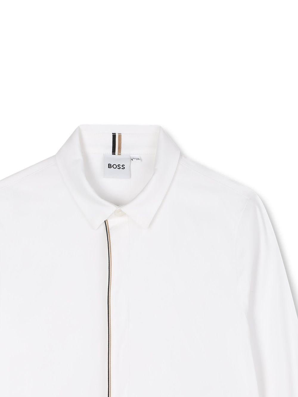 Camicia per bambino BOSS Kids bianca con chiusura con zip - Rubino Kids