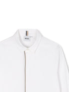 Camicia per bambino BOSS Kids bianca con chiusura con zip - Rubino Kids