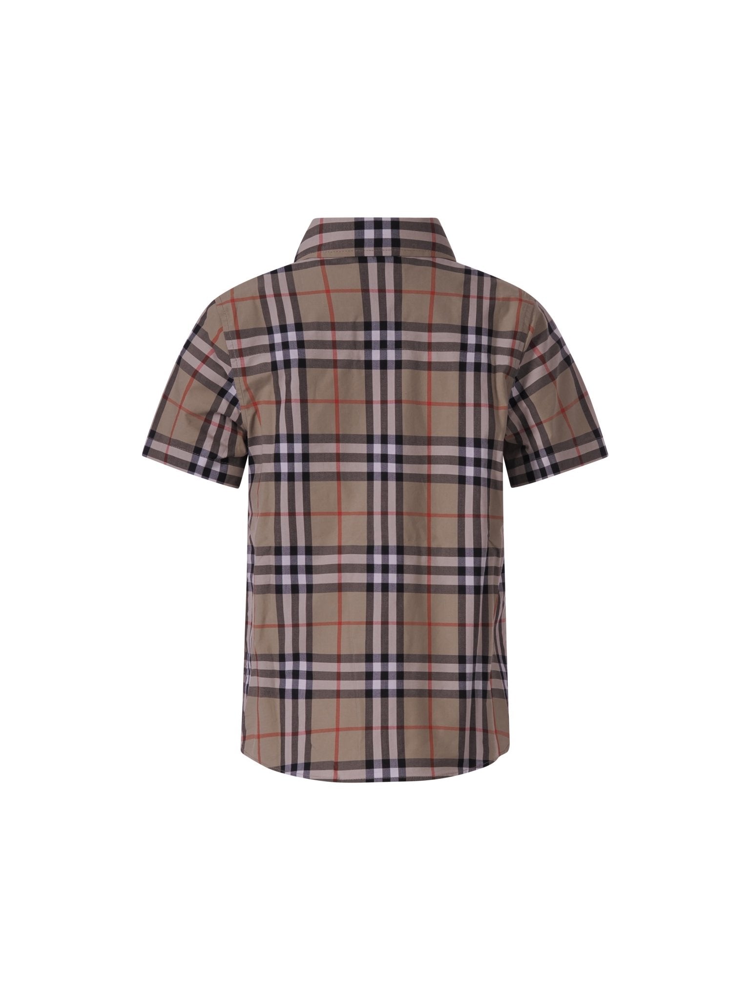 Camicia per bambino Burberry Kids beige con caratteristico motivo Vintage Check all - over - Rubino Kids