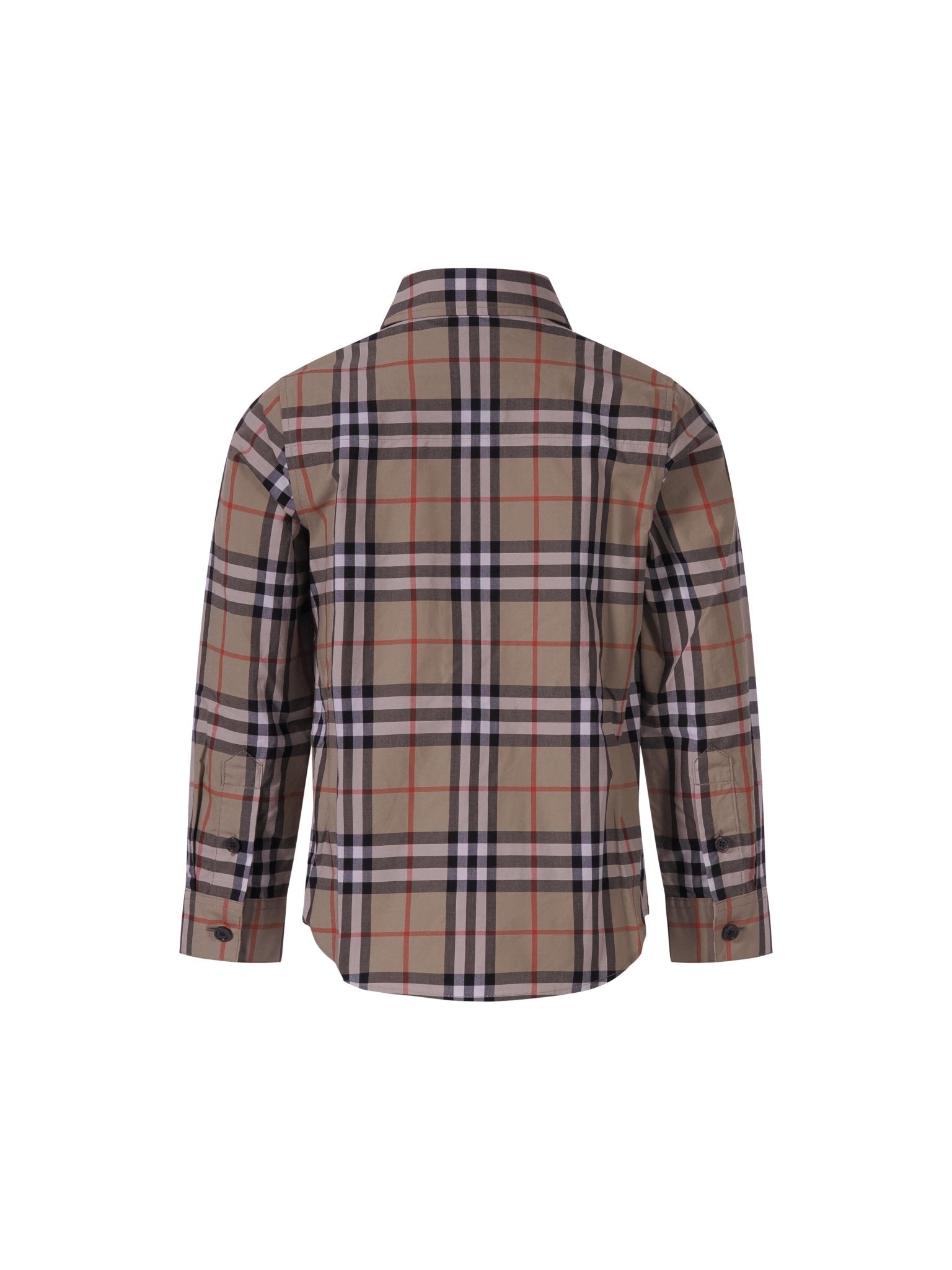 Camicia per bambino Burberry Kids beige con colletto a punta - Rubino Kids