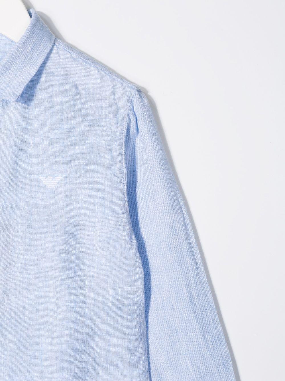 Camicia per bambino Emporio Armani Kids azzurra con colletto classico - Rubino Kids