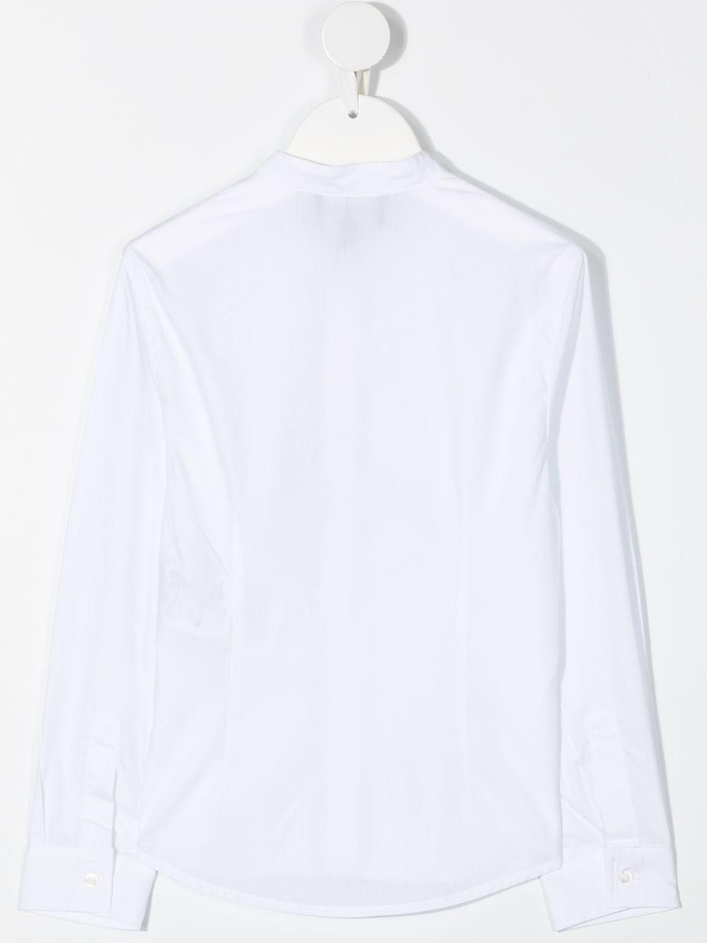 Camicia per bambino Emporio Armani Kids bianca con pettorina plissettata - Rubino Kids