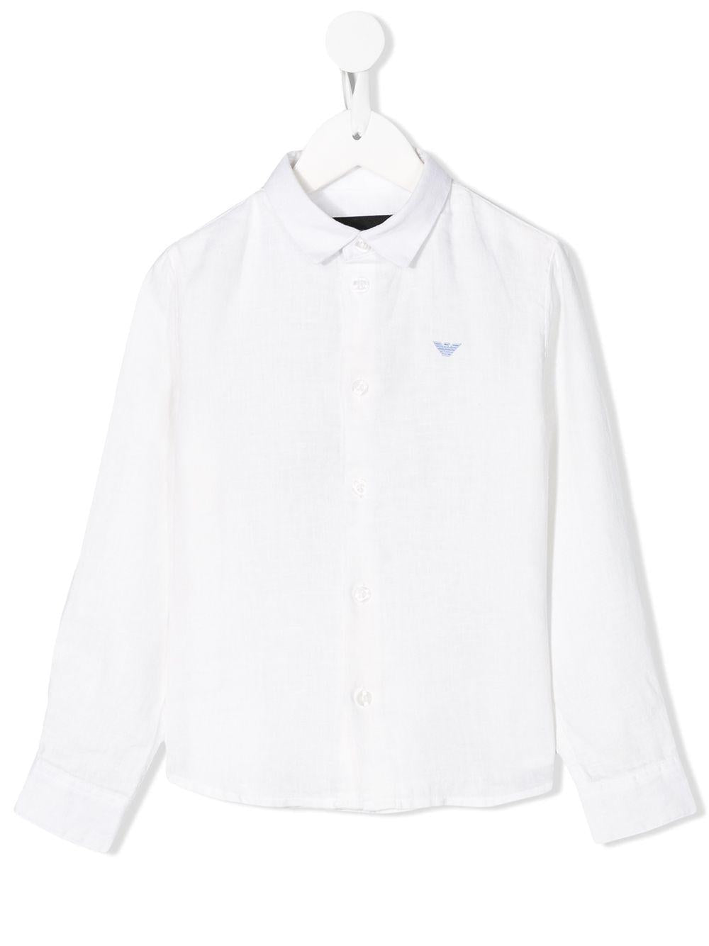 Camicia per bambino Emporio Armani Kids bianca in lino - Rubino Kids