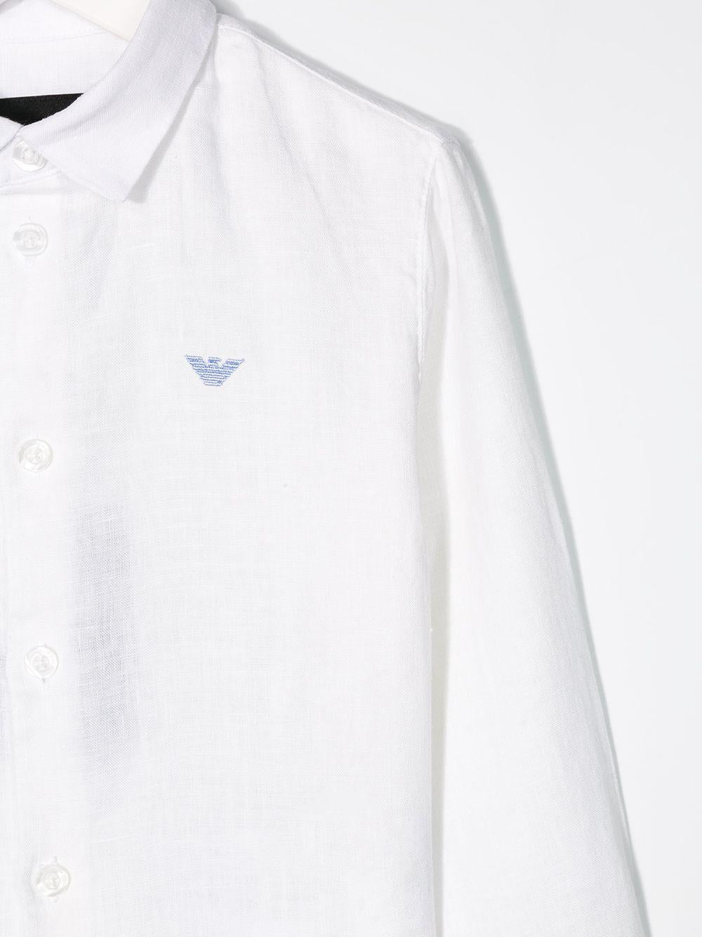 Camicia per bambino Emporio Armani Kids bianca in lino - Rubino Kids