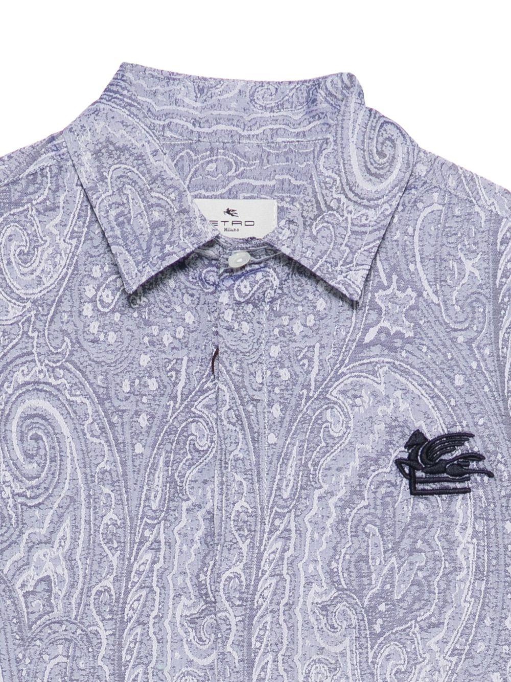 Camicia per bambino Etro Kids blu con stampa paisley - Rubino Kids
