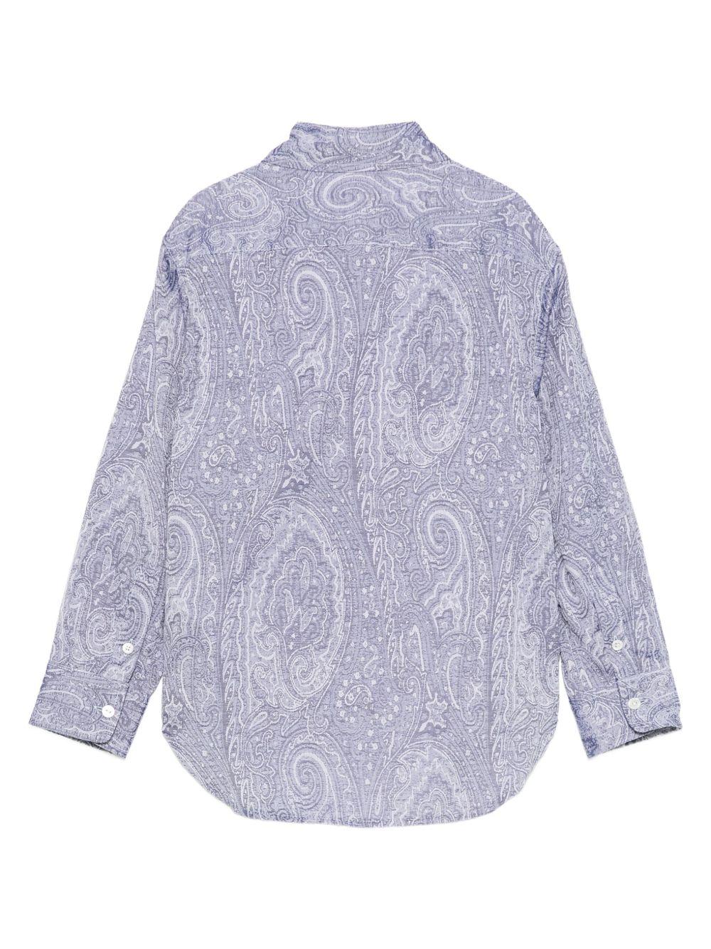 Camicia per bambino Etro Kids blu con stampa paisley - Rubino Kids