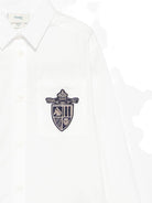 Camicia per bambino Fendi Kids bianca con scudo ricamato - Rubino Kids