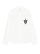 Camicia per bambino Fendi Kids bianca con scudo ricamato - Rubino Kids