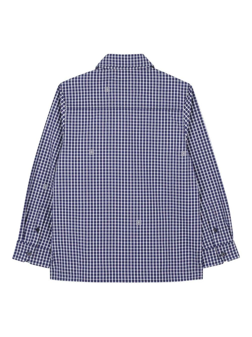Camicia per bambino Givenchy Kids blu con motivo a quadri - Rubino Kids