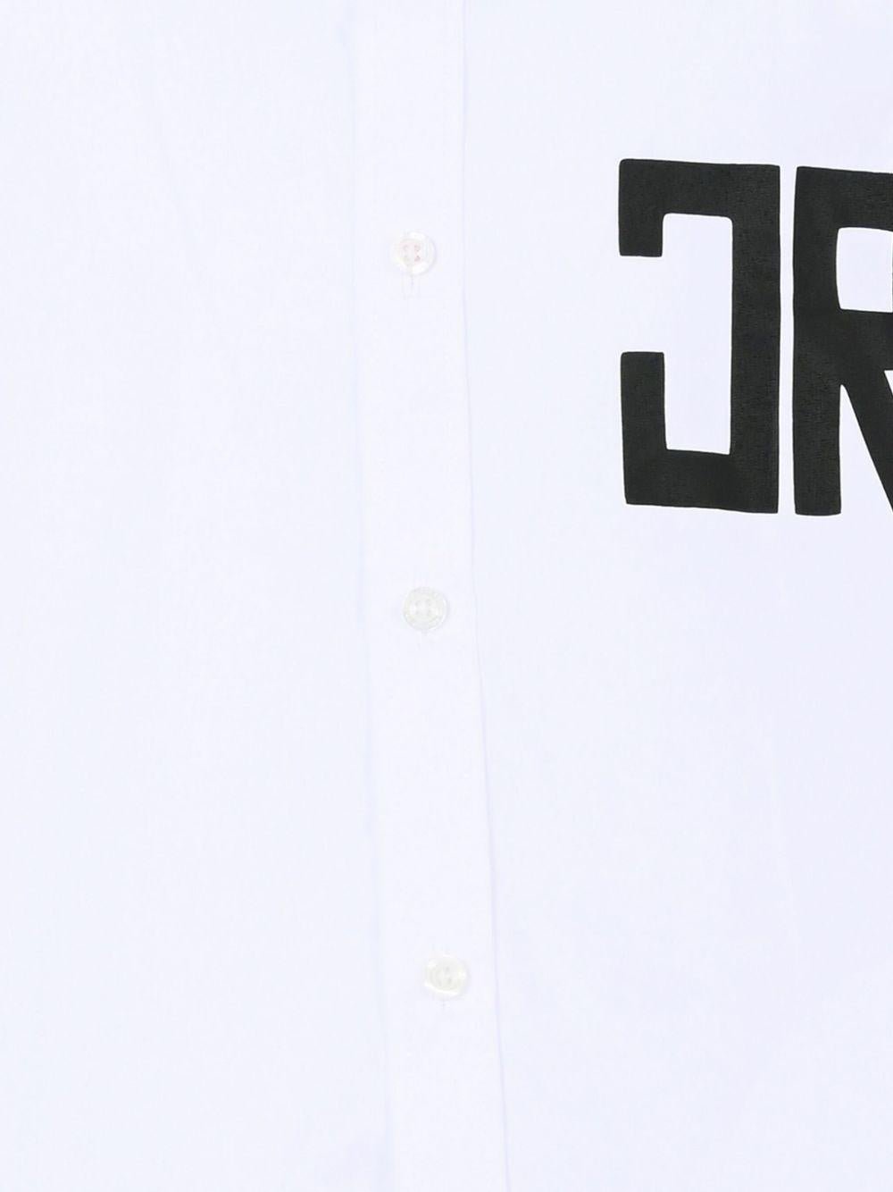 Camicia per bambino John Richmond Junior bianco con logo sul petto - Rubino Kids