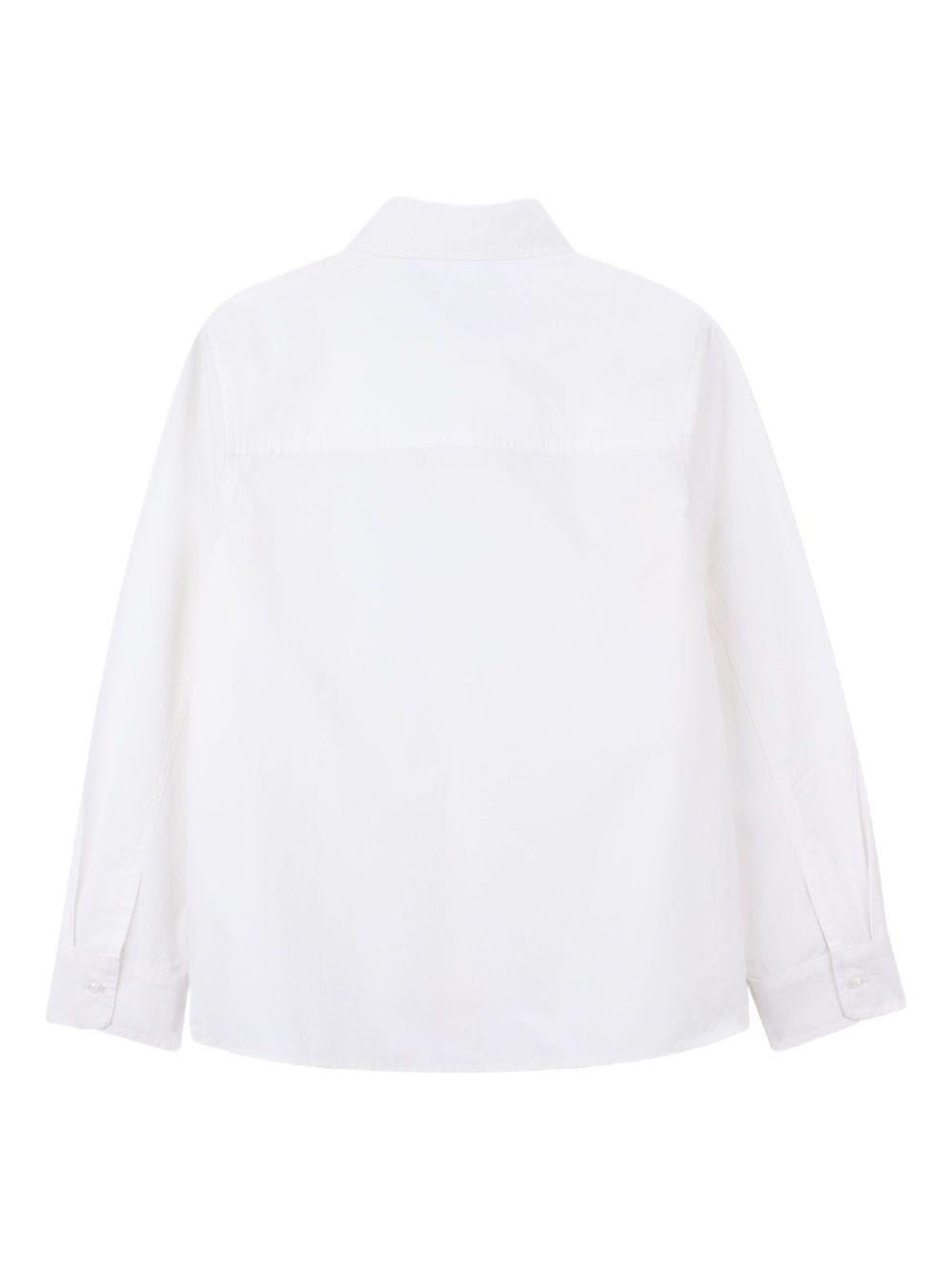 Camicia per bambino Karl Lagerfeld Kids bianco con dettaglio con logo - Rubino Kids