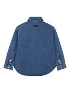 Camicia per bambino Kenzo Kids denim con logo ricamato sul petto - Rubino Kids