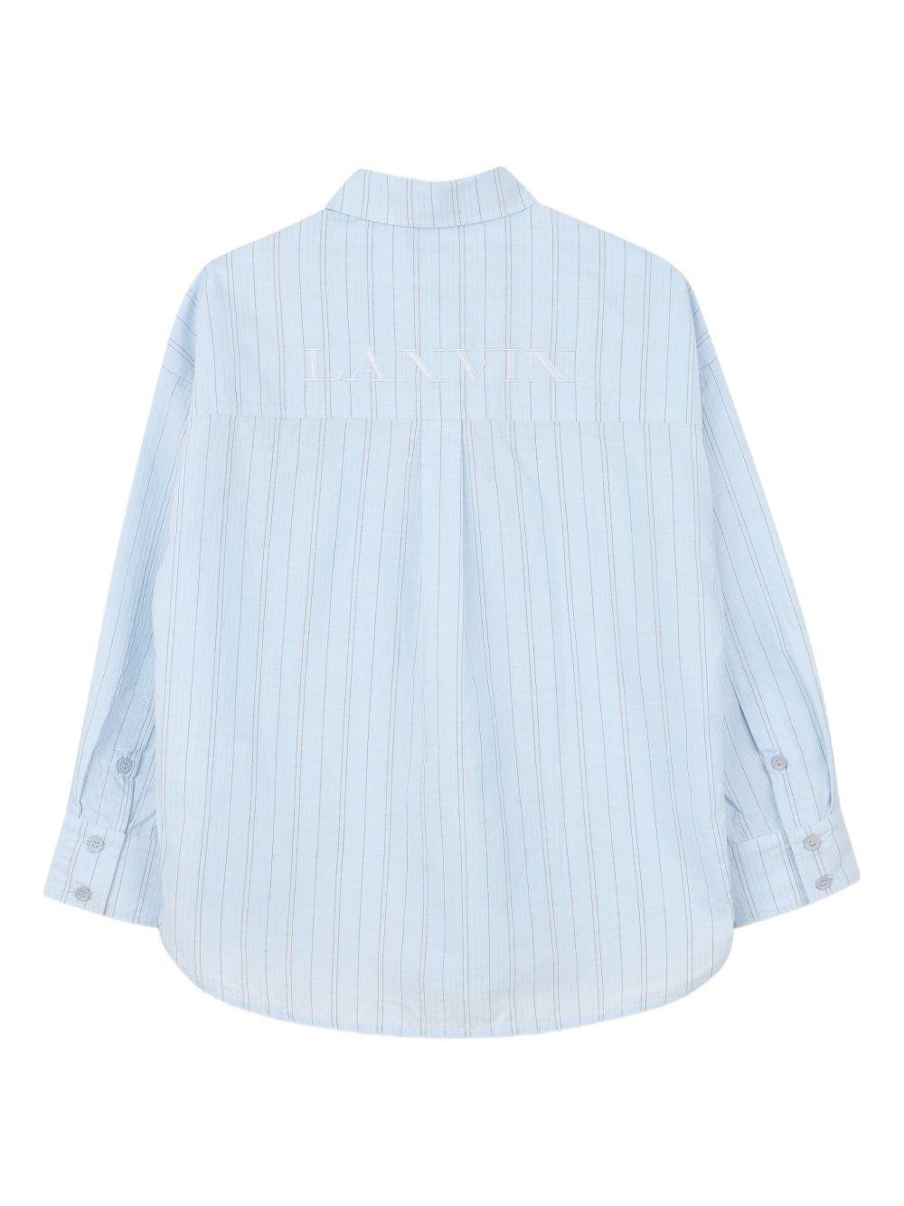 Camicia per bambino Lanvin Enfant azzurra con tasche sul petto - Rubino Kids