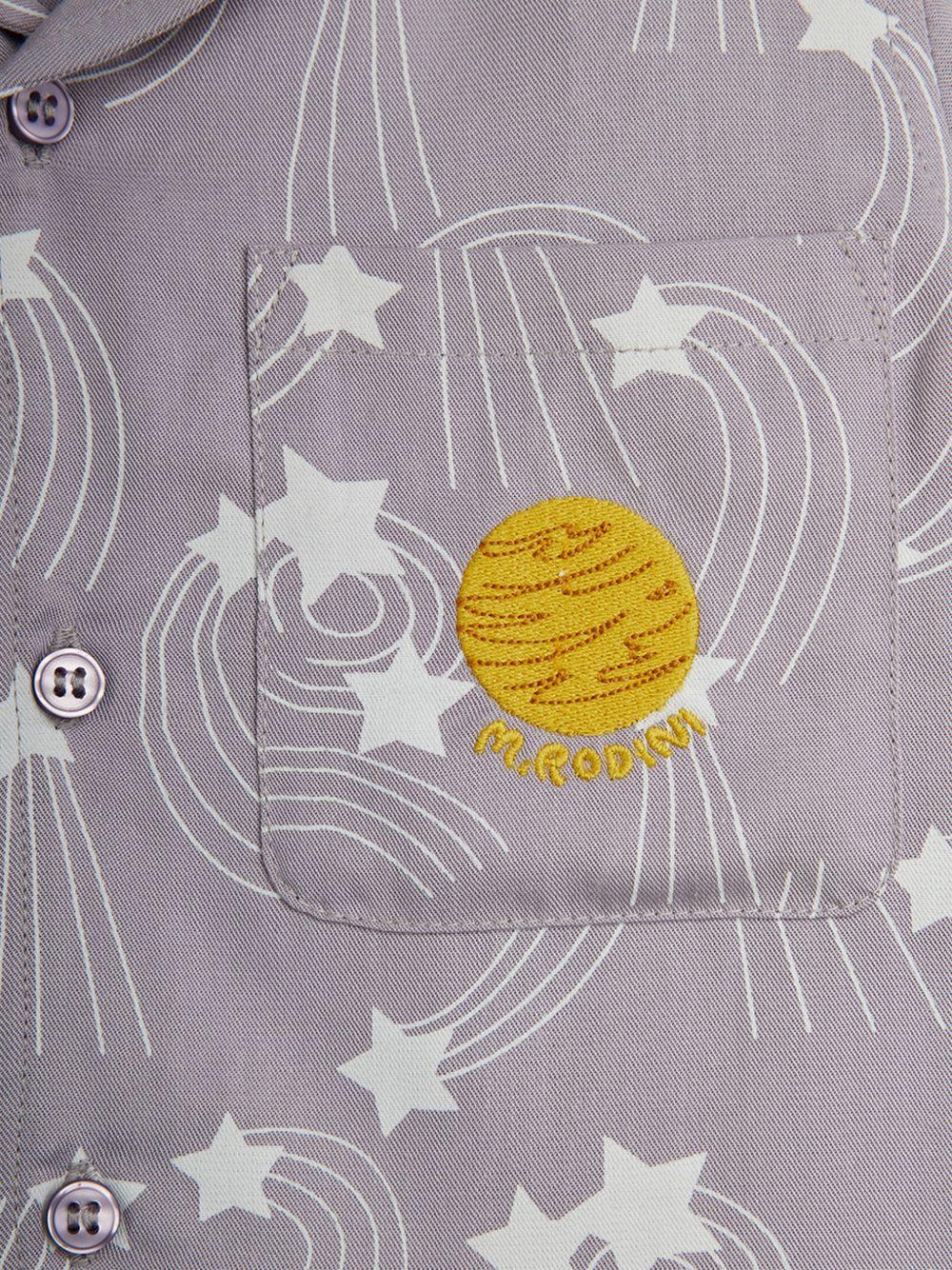 Camicia per bambino Mini Rodini viola con stampa all - over stelle - Rubino Kids