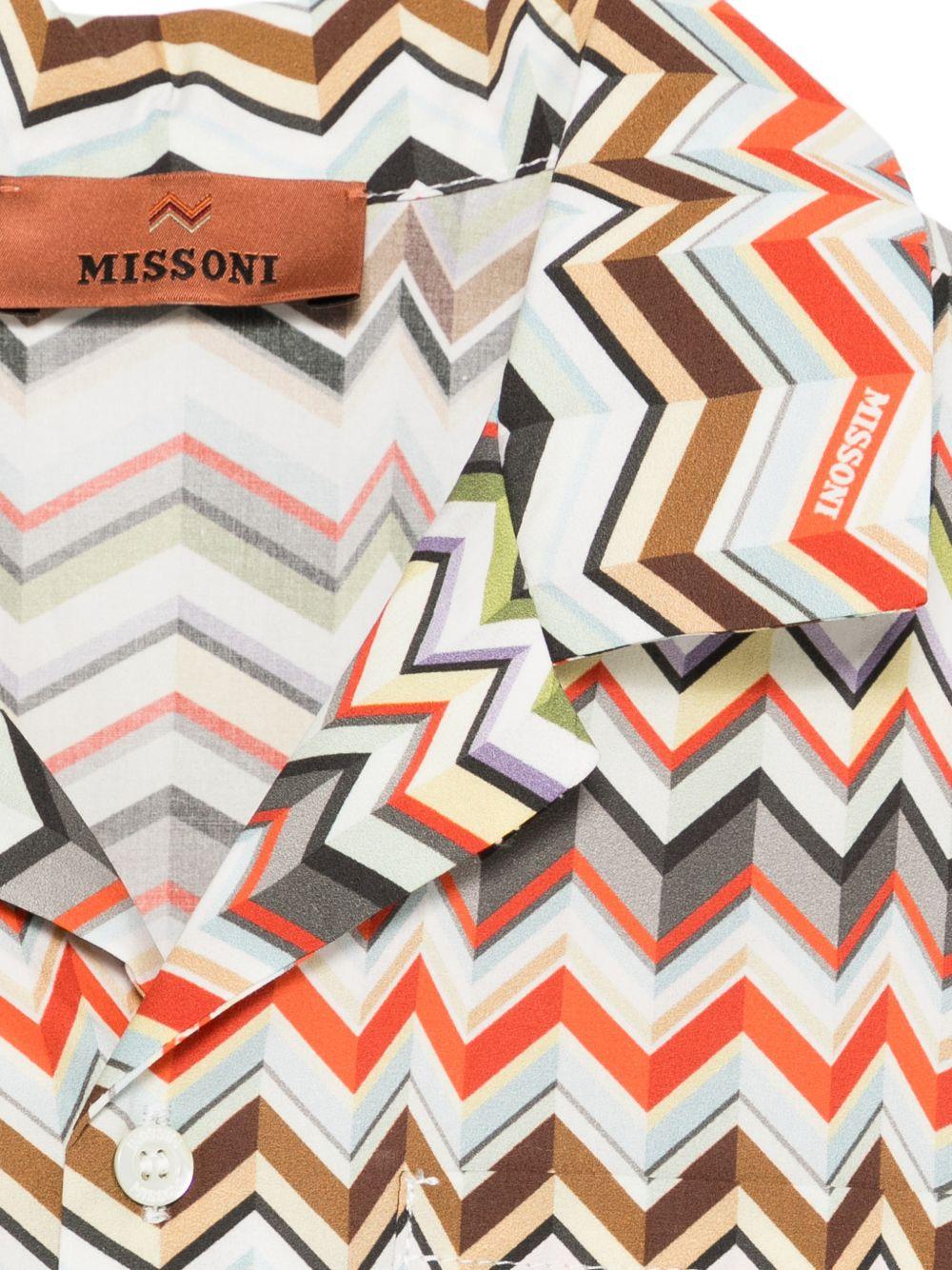 Camicia per bambino Missoni Kids beige chiaro con colletto stile campeggio - Rubino Kids