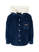 Camicia per bambino Palm Angels Kids blu con cappuccio - Rubino Kids