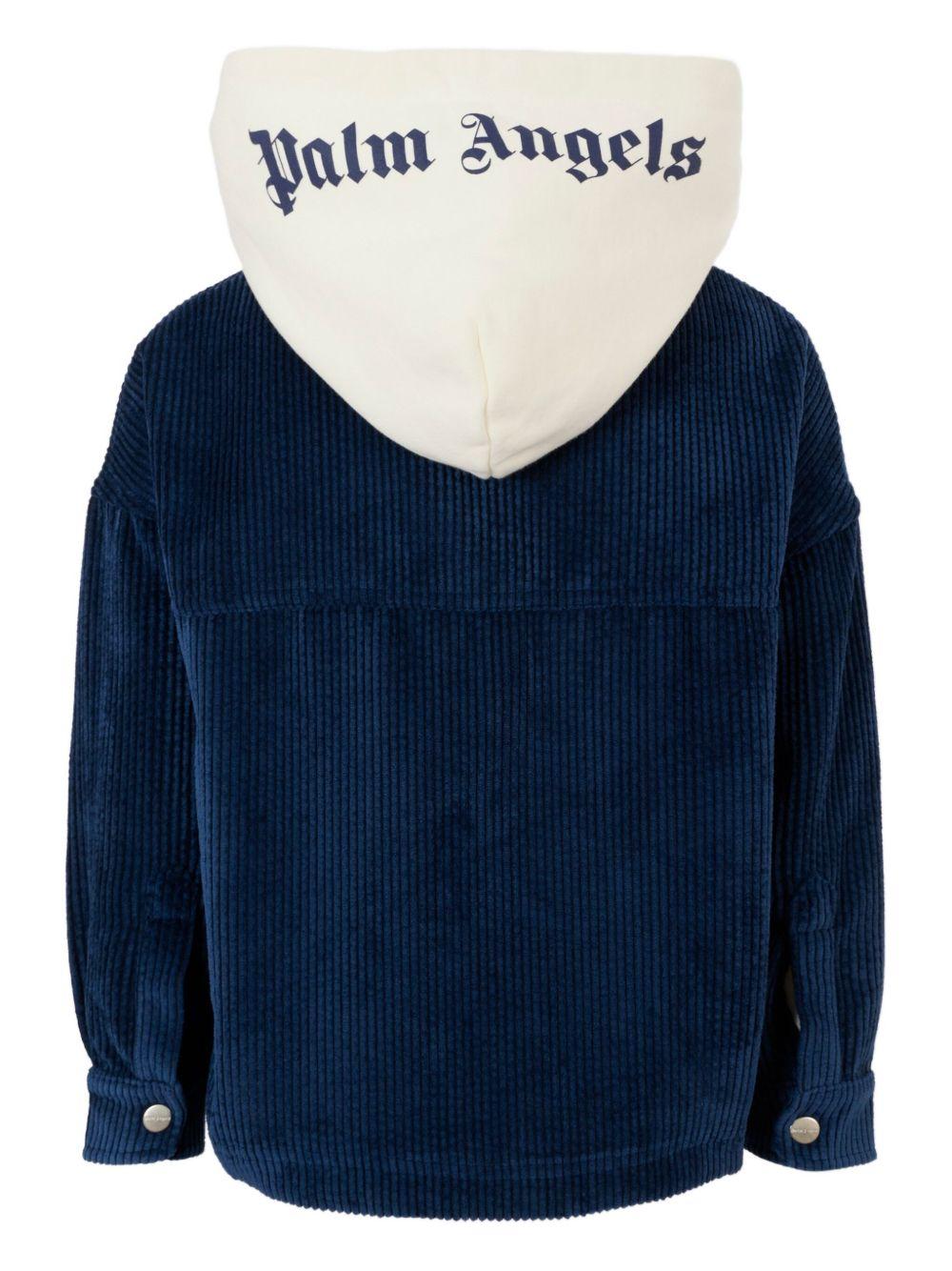 Camicia per bambino Palm Angels Kids blu con cappuccio - Rubino Kids