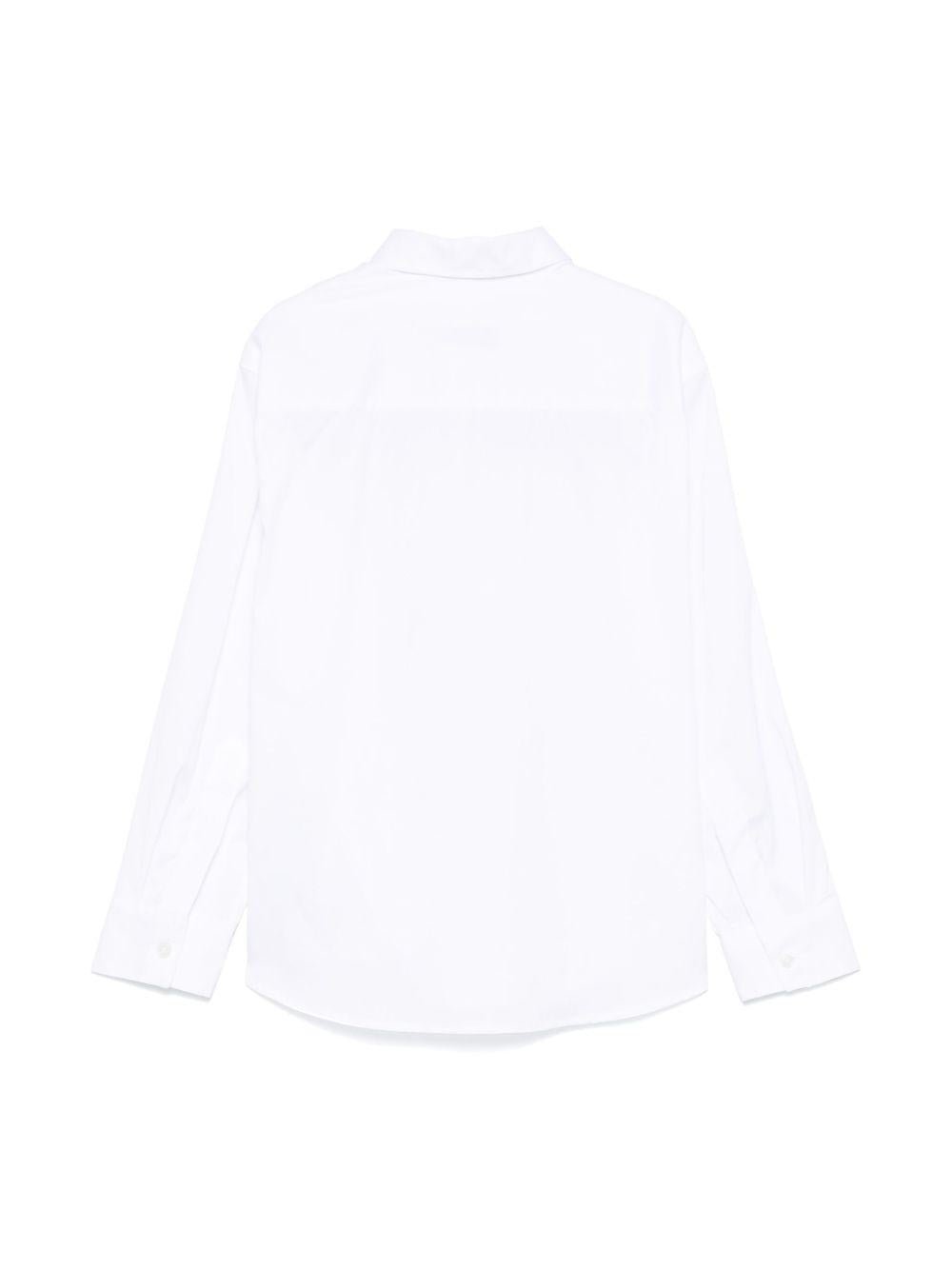 Camicia per bambino Paolo Pecora Kids bianco con mini etichetta con logo - Rubino Kids