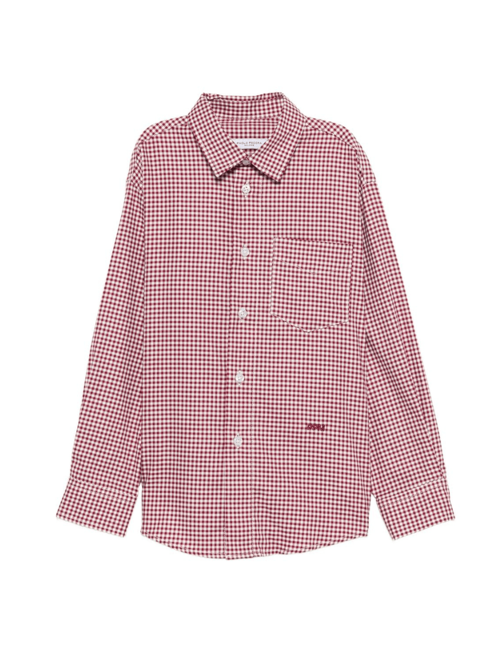 Camicia per bambino Paolo Pecora Kids bordeaux a quadri - Rubino Kids