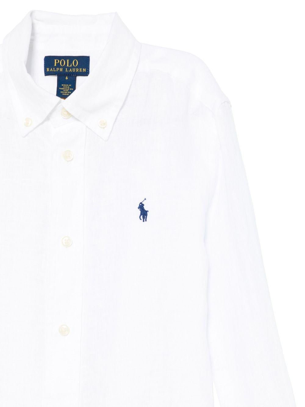 Camicia per bambino Polo Ralph Lauren Kids bianca con motivo Polo Pony - Rubino Kids