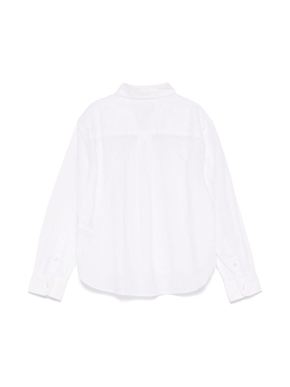 Camicia per bambino POLO RALPH LAUREN KIDS bianco con ricamo Polo Pony - Rubino Kids