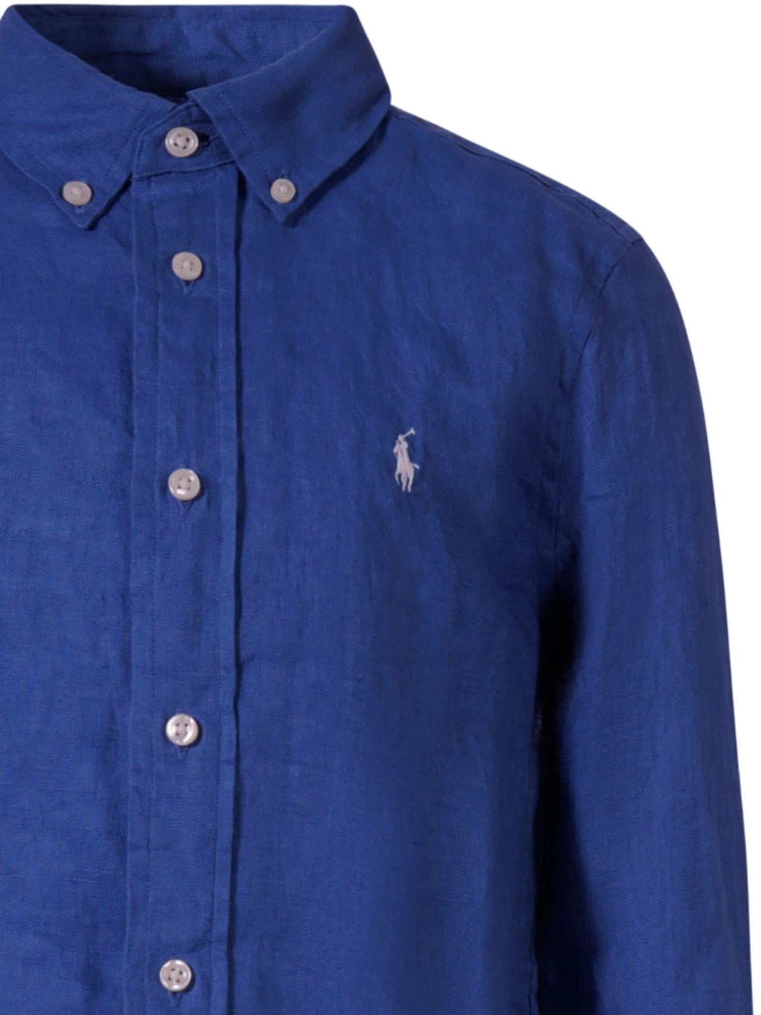 Camicia per bambino Polo Ralph Lauren Kids blu con caratteristico motivo Polo Pony - Rubino Kids